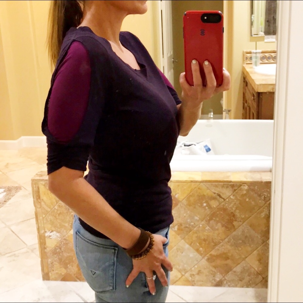 Calvin Klein, Sweater Top, Plum/Purple, Size P/XS
